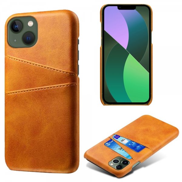 iPhone 15 Plus Cover med to Kortlommer Lysebrun
