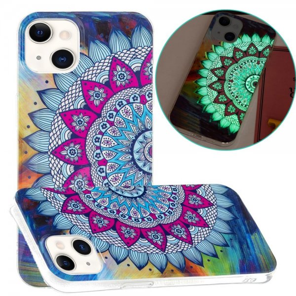 iPhone 15 Plus Cover Motiv Blå Mandala