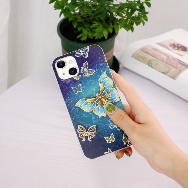 iPhone 15 Plus Cover Motiv Glittersommerfugle