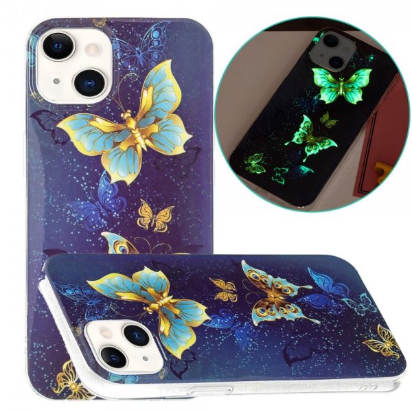 iPhone 15 Plus Cover Motiv Gyldne Sommerfugle