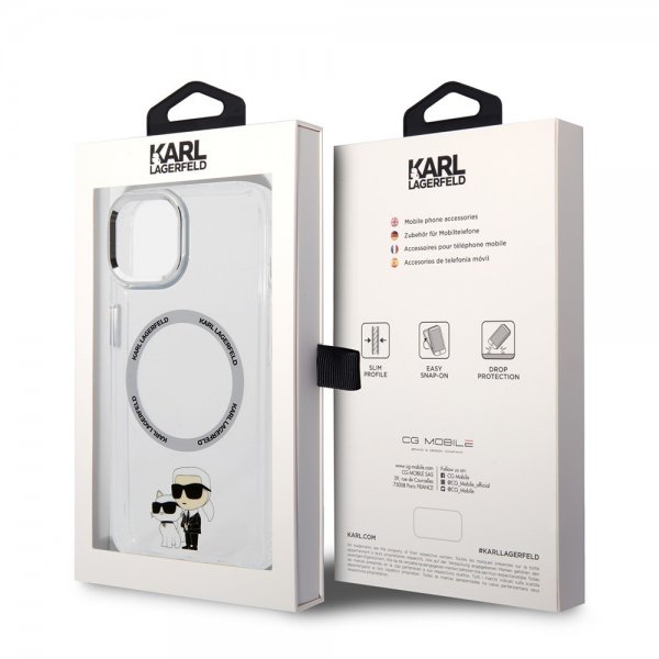 Karl Lagerfeld iPhone 15 Plus Cover NFT Karl & Choupette Transparent