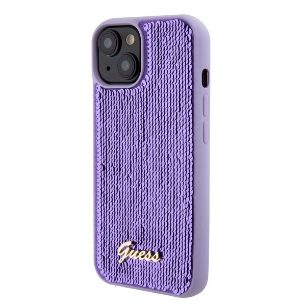 Guess iPhone 15 Plus Cover Sequin Lilla