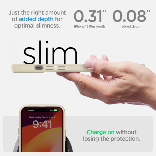 Spigen iPhone 15 Plus Cover Ultra Hybrid Mute Beige
