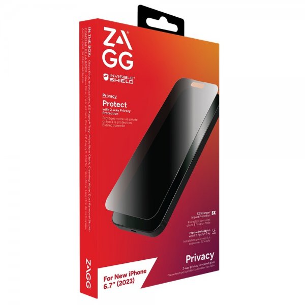 ZAGG InvisibleShield iPhone 15 Plus Skærmbeskyttelse Glass Elite Privacy