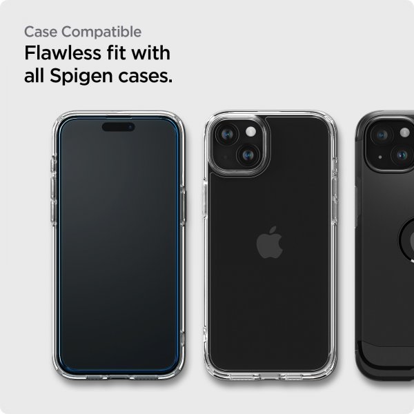 Spigen iPhone 15 Plus Skærmbeskyttelse GLAS.tR ALIGNmaster 2-pak