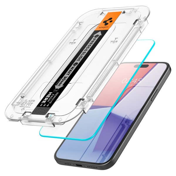 Spigen iPhone 15 Plus/iPhone 16 Plus Skærmbeskytter GLAS.tR EZ Fit 2-pak