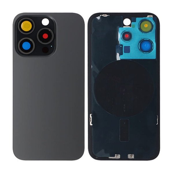 iPhone 15 Pro Bagside Glas med MagSafe Magnet - Sort