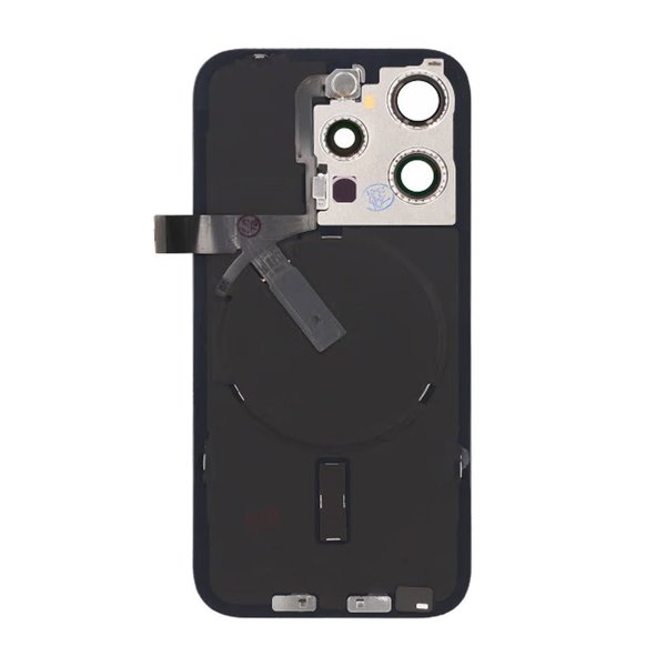 iPhone 15 Pro Bagsideglas Komplet OEM - Titanium Hvid