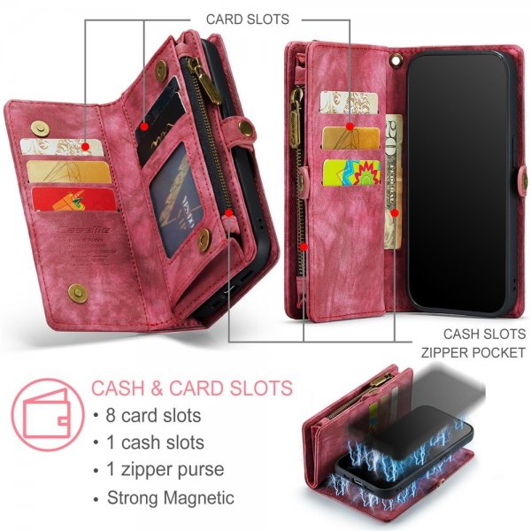 CaseMe iPhone 15 Pro Cover 008 Series Aftageligt Cover Rød