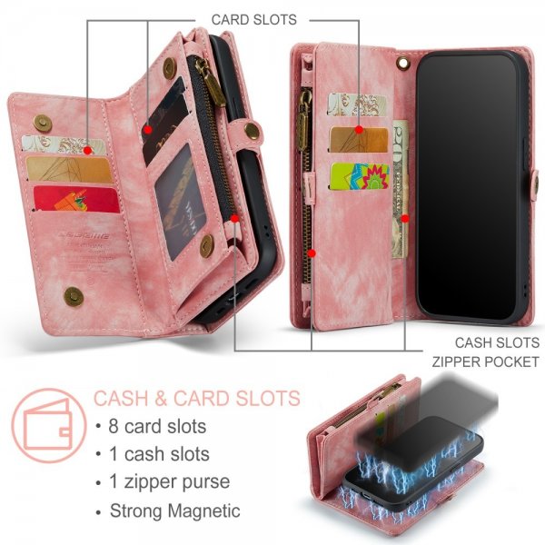 CaseMe iPhone 15 Pro Cover 008 Series Aftageligt Cover Rosa