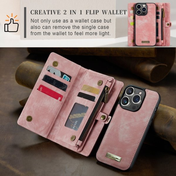 CaseMe iPhone 15 Pro Cover 008 Series Aftageligt Cover Rosa