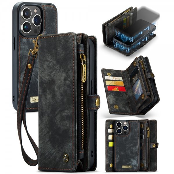 CaseMe iPhone 15 Pro Cover 008 Series Aftageligt Cover Sort