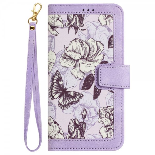 iPhone 15 Pro Cover Blomstermønster Lilla