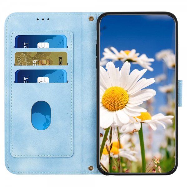 iPhone 15 Pro Cover Blomstret Lysblå