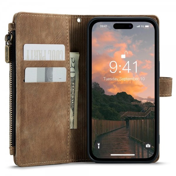CaseMe iPhone 15 Pro Cover C30-serien Brun