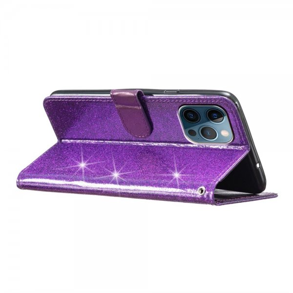 iPhone 15 Pro Cover Glitter Lilla