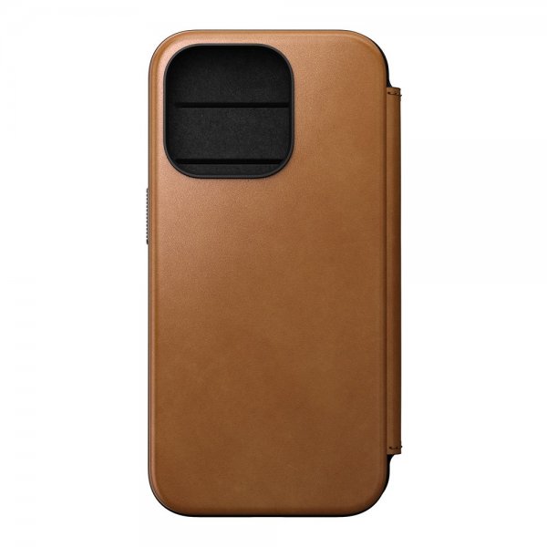 Nomad iPhone 15 Pro Cover Modern Leather Folio English Tan