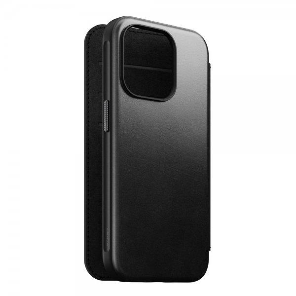Nomad iPhone 15 Pro Cover Modern Leather Folio Horween Sort