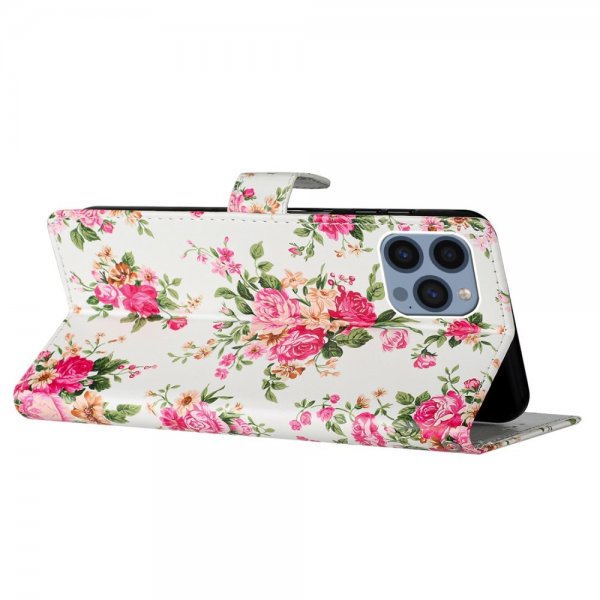 iPhone 15 Pro Cover Motiv Røde Blomster