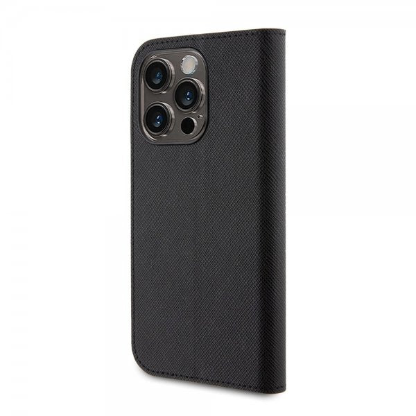 Karl Lagerfeld iPhone 15 Pro Cover NFT Karl & Choupette Patch Saffiano Sort