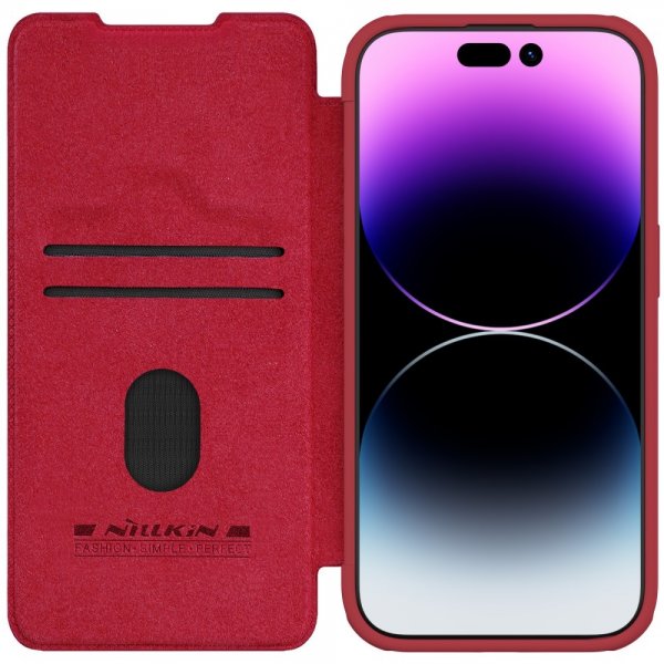 Nillkin iPhone 15 Pro Cover Qin Pro Series Rød
