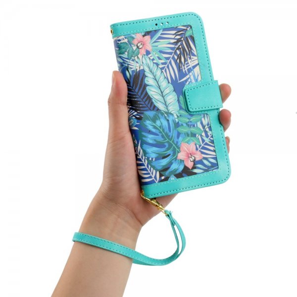 iPhone 15 Pro Max Cover Blomstermønster Grøn