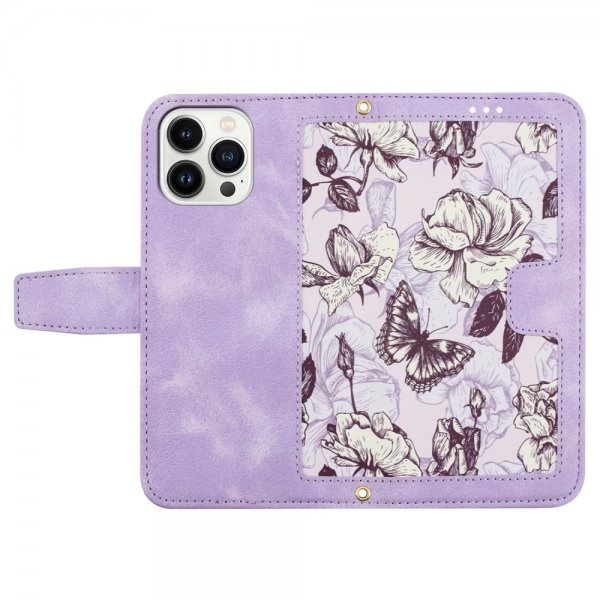 iPhone 15 Pro Max Cover Blomstret Lilla