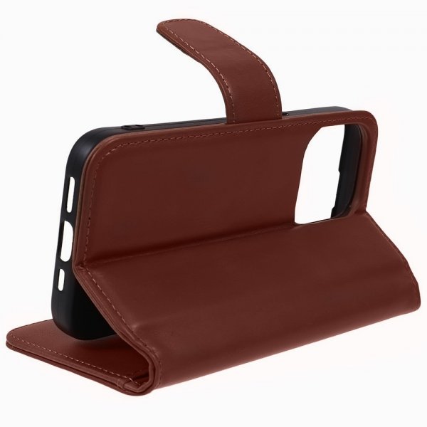 Nordic Covers iPhone 15 Pro Max Etui Essential Leather Maple Brown