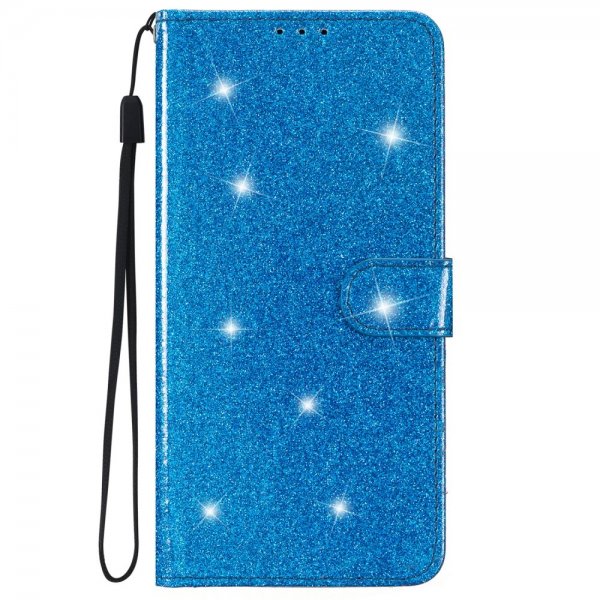 iPhone 15 Pro Max Cover Glitter Blå