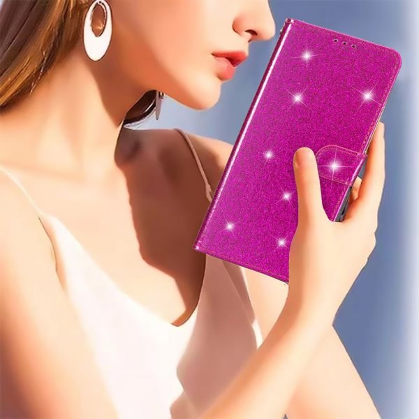 iPhone 15 Pro Max Cover Glitter Magenta