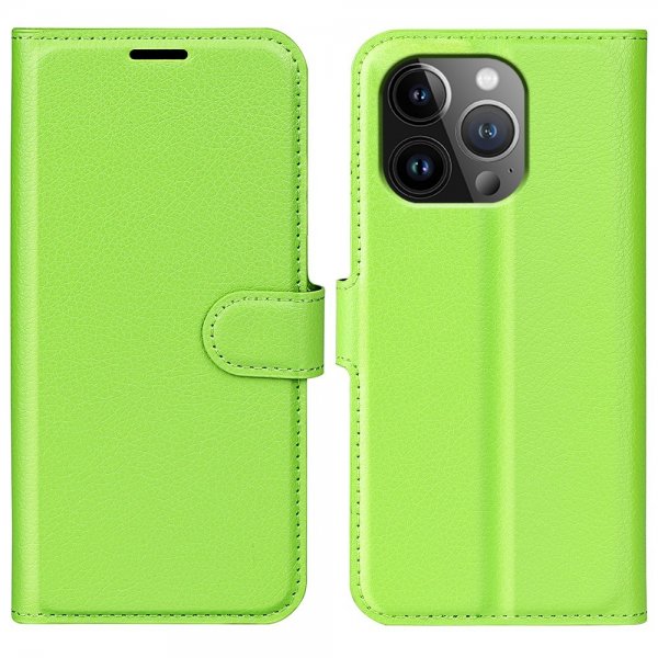 iPhone 15 Pro Max Cover Litchi Grøn