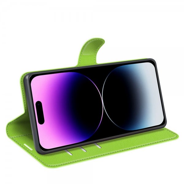 iPhone 15 Pro Max Cover Litchi Grøn