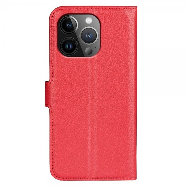 iPhone 15 Pro Max Cover Litchi Rød