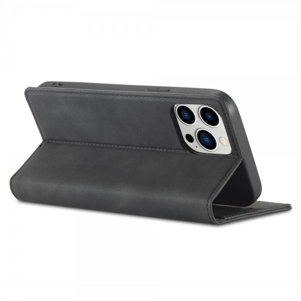 Lc.Imeeke iPhone 15 Pro Max Etui med Kortlomme Flip Sort