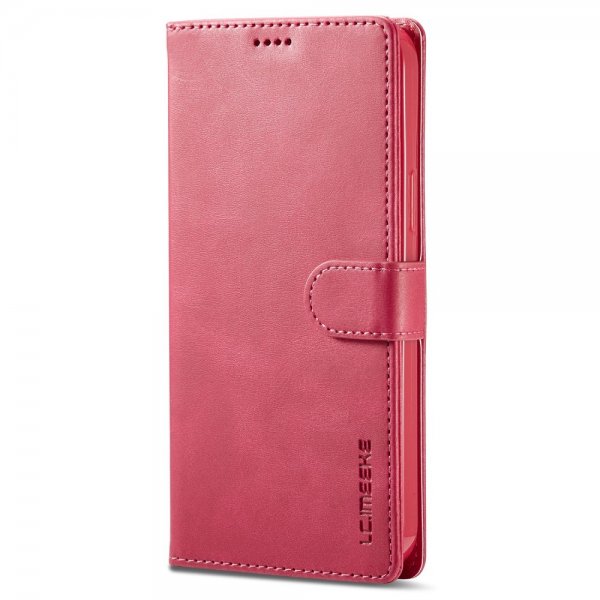 Lc.Imeeke iPhone 15 Pro Max Cover med Kortlomme Standerfunktion Magenta