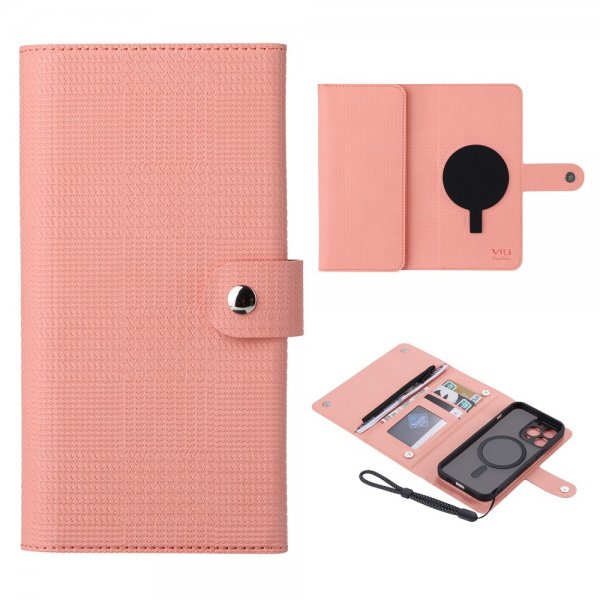 VILI iPhone 15 Pro Max Etui med Aftageligt Cover GHB Series MagSafe Rosa