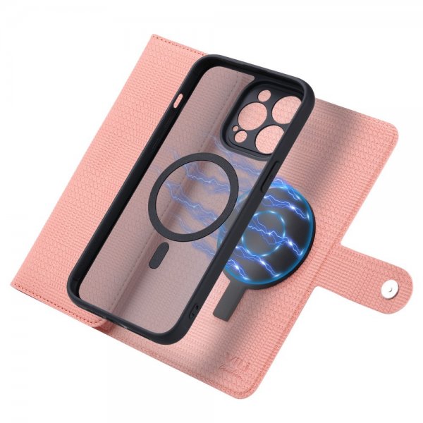 VILI iPhone 15 Pro Max Etui med Aftageligt Cover GHB Series MagSafe Rosa