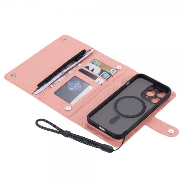 VILI iPhone 15 Pro Max Etui med Aftageligt Cover GHB Series MagSafe Rosa
