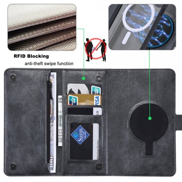 VILI iPhone 15 Pro Max Etui med Aftageligt Cover GV Series MagSafe Sort