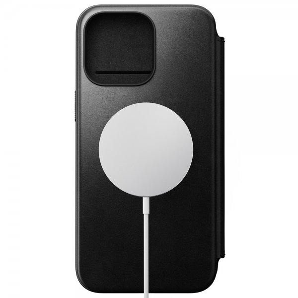Nomad iPhone 15 Pro Max Cover Modern Leather Folio Horween Sort