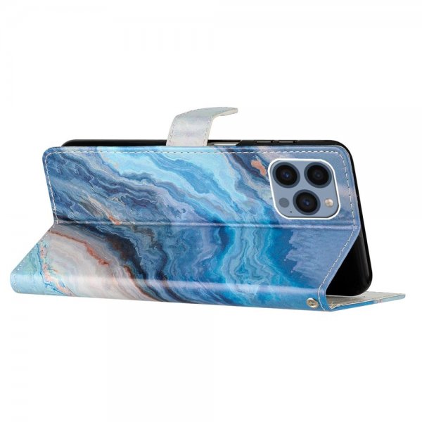 iPhone 15 Pro Max Cover Motiv Blå Marmor