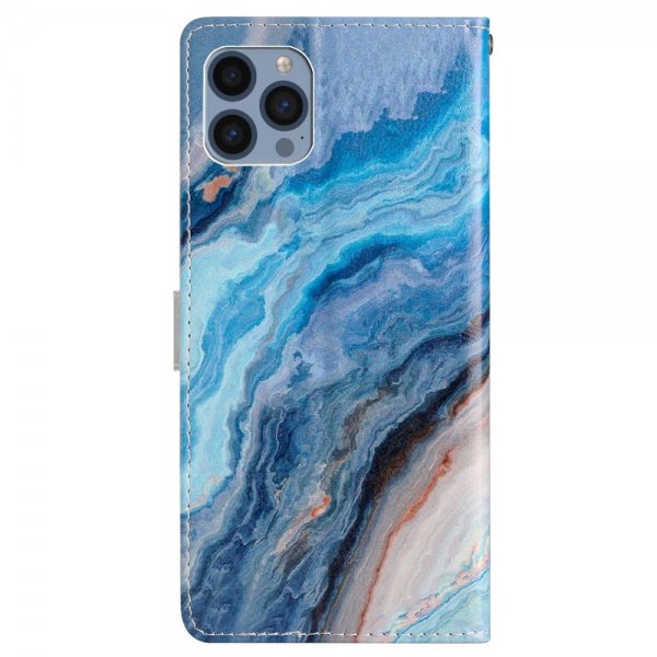 iPhone 15 Pro Max Cover Motiv Blå Marmor