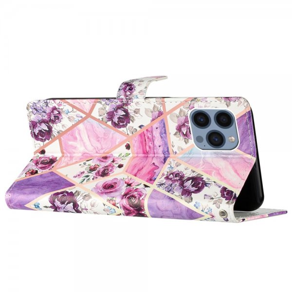 iPhone 15 Pro Max Cover Motiv Lilla Blomster