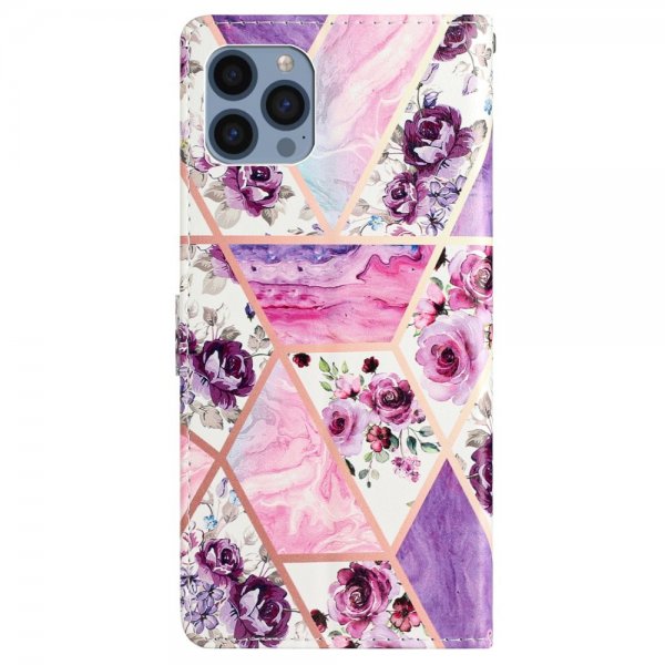 iPhone 15 Pro Max Cover Motiv Lilla Blomster