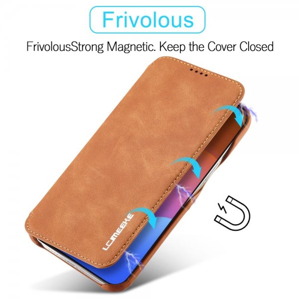 Lc.Imeeke iPhone 15 Pro Max Cover Retro Brun