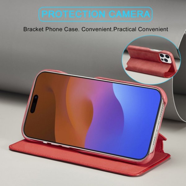 Lc.Imeeke iPhone 15 Pro Max Cover Retro Rød