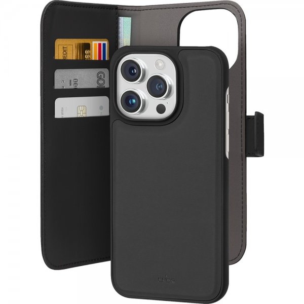 Puro iPhone 15 Pro Max Cover Wallet Detachable 2-i-1 Sort