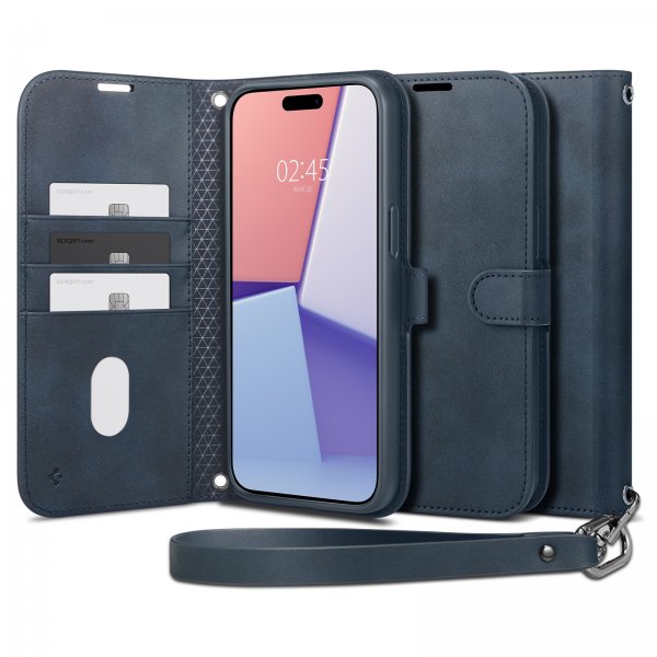 Spigen iPhone 15 Pro Max Cover Wallet S Pro Navy