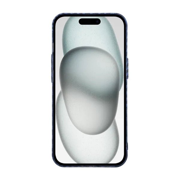 iPhone 15 Pro Max Cover Kulstofmønster Blå Grå