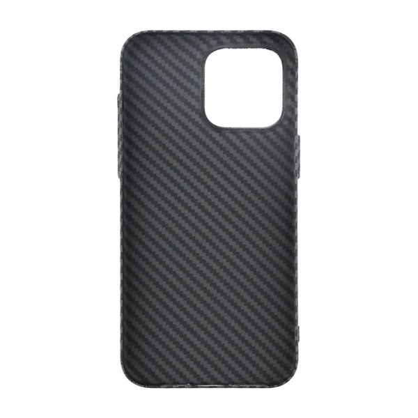 iPhone 15 Pro Max Cover Kulstofmønster Sort